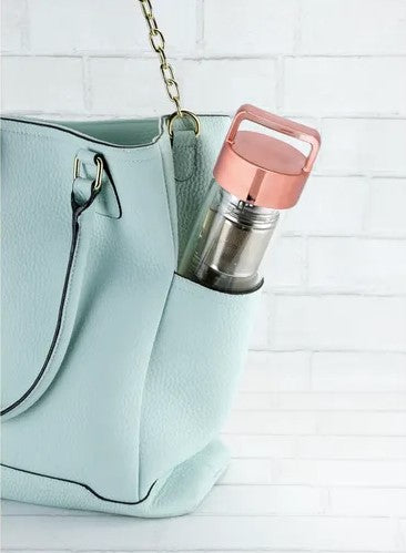 Rose Gold Glass Travel Infuser Bottle